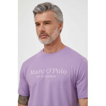 Marc O'Polo tricou din bumbac barbati, culoarea violet, cu imprimeu de firma original