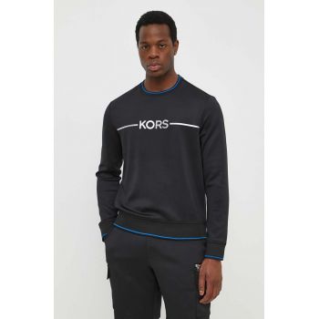 Michael Kors bluza barbati, culoarea negru, cu imprimeu de firma original