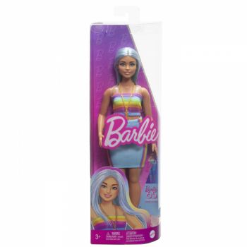 Papusa Barbie Fashionista Cu Par Auriu Si Top Sport ieftin