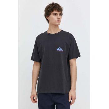 Quiksilver tricou din bumbac barbati, culoarea negru, cu imprimeu ieftin