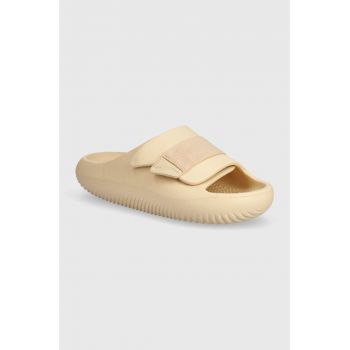 Crocs papuci Mellow Luxe Recovery Slide culoarea bej, 209413 de firma originali