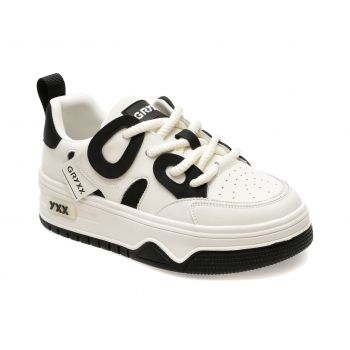 Pantofi sport GRYXX alb-negru, 23599, din piele naturala de firma originala