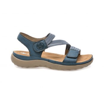 Sandale casual RIEKER albastre, 64870, din piele ecologica de firma originale