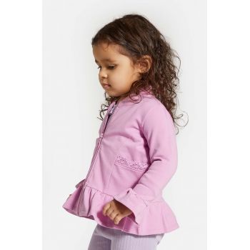 Coccodrillo bluza bebe culoarea roz, neted de firma original
