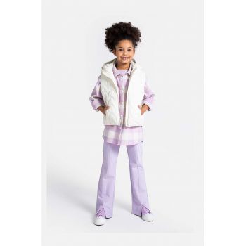 Coccodrillo pantaloni de bumbac pentru copii culoarea violet, neted ieftini
