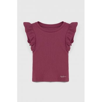 Pepe Jeans tricou copii QUANISE culoarea violet ieftin