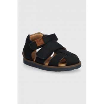 zippy sandale din piele pentru copii culoarea negru ieftine