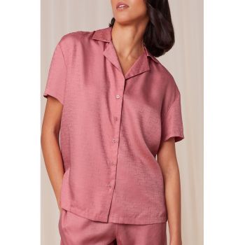 Bluza de pijama din lyocell cu revere decupate ieftine