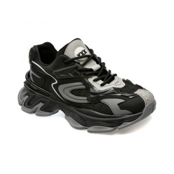 Pantofi sport GRYXX negri, 68005, din piele ecologica la reducere