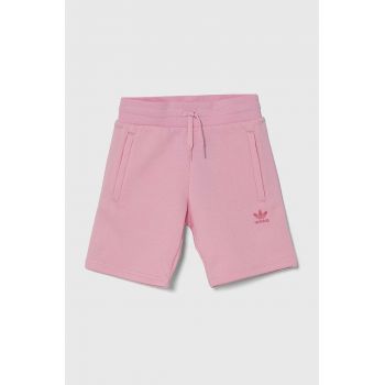 adidas Originals pantaloni scurti copii culoarea roz, neted, talie reglabila