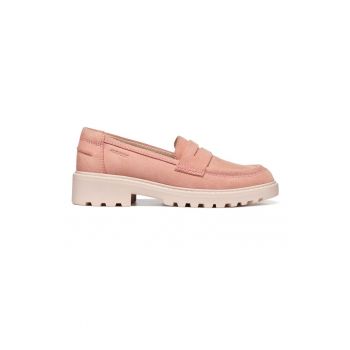 Pantofi loafer uni de piele intoarsa