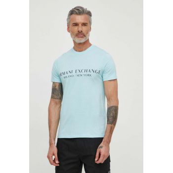 Armani Exchange tricou barbati, cu imprimeu ieftin
