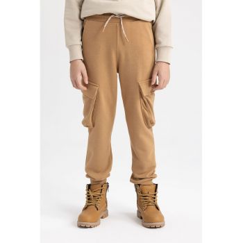 Pantaloni de trening cargo cu snururi de ajustare