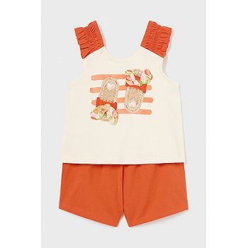 Set de top de bumbac si pantaloni scurti