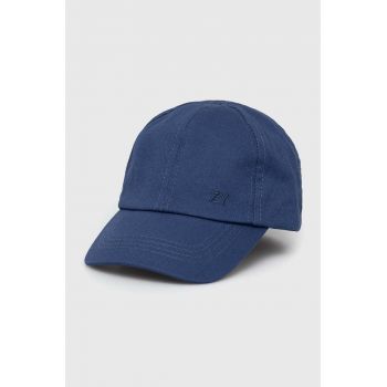 zippy șapcă din bumbac pentru copii culoarea albastru marin, neted