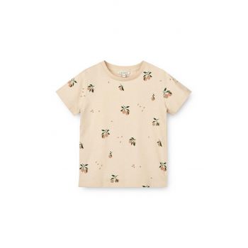 Liewood tricou din bumbac pentru bebelusi Apia Baby Printed Shortsleeve T-shirt culoarea roz, modelator ieftin