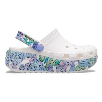 Saboți Crocs Classic Cutie Butterfly Kids Clog Alb - White/Multi ieftini