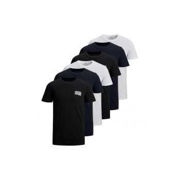 Set de tricouri de bumbac cu logo JJECORP - 6 piese