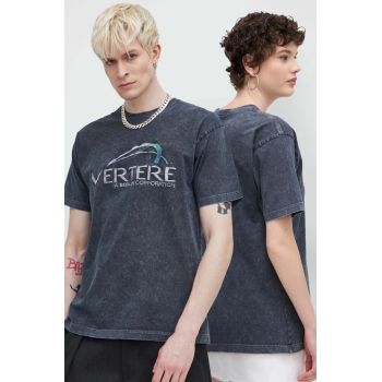 Vertere Berlin tricou din bumbac CORPORATE culoarea gri, cu imprimeu, VER T235