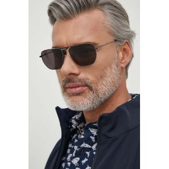 Balenciaga ochelari de soare barbati, culoarea gri, BB0298SA de firma originali