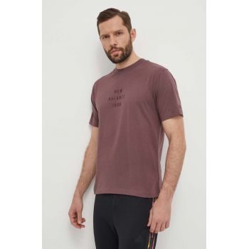 New Balance tricou din bumbac barbati, culoarea violet, cu imprimeu, MT41519LIE de firma original