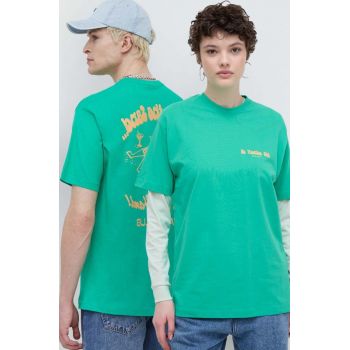 On Vacation tricou din bumbac Beach Day culoarea verde, cu imprimeu, OVC T145