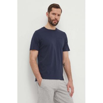 Peak Performance tricou din bumbac barbati, culoarea albastru marin, neted