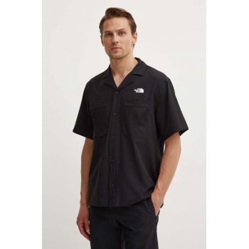 The North Face camasa First Trail barbati, culoarea negru, regular, NF0A87QKJK31