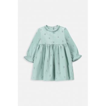 Coccodrillo rochie bebe culoarea verde, mini, evazati