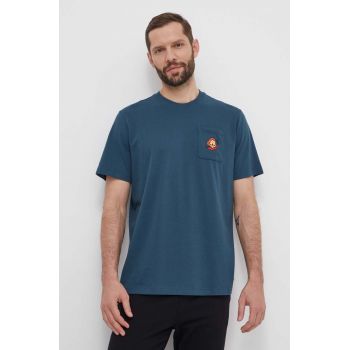 adidas Originals tricou din bumbac barbati, culoarea turcoaz, cu imprimeu, IS2919