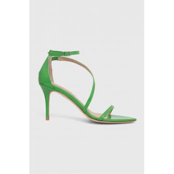 Custommade sandale de piele Amy Patent culoarea verde, 000200098
