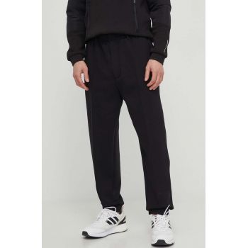 Emporio Armani pantaloni barbati, culoarea negru, drept, 3D1P75 1JHSZ de firma originali