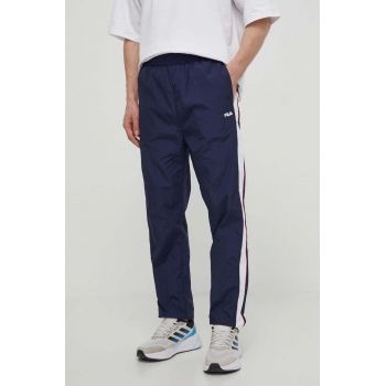 Fila pantaloni de trening Luoyang culoarea albastru marin, neted, FAM0659 ieftini