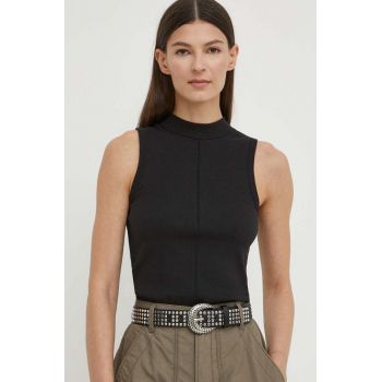 G-Star Raw top femei, culoarea negru, cu turtleneck