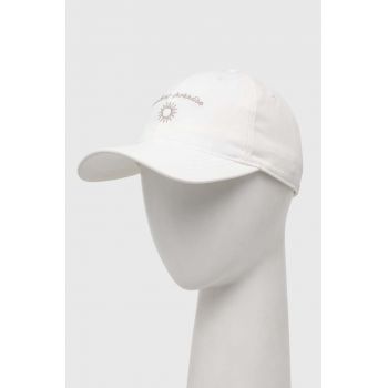 Hollister Co. șapcă de baseball din bumbac culoarea alb, cu imprimeu