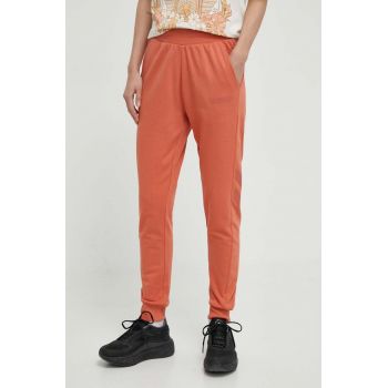 Hummel pantaloni de trening culoarea portocaliu, cu imprimeu