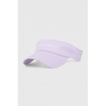 Tommy Jeans șapcă cozoroc culoarea violet, cu imprimeu AW0AW15955