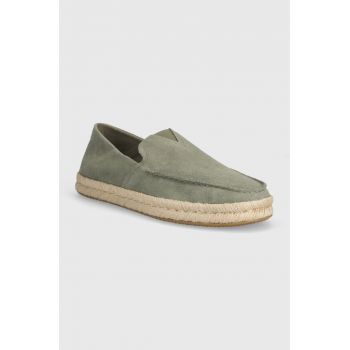 Toms espadrile din piele intoarsa Alonso Loafer Rope culoarea verde, 10020874