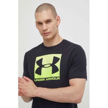 Under Armour tricou barbati, culoarea negru, cu imprimeu