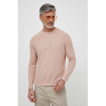 United Colors of Benetton pulover din amestec de in culoarea roz, light de firma original