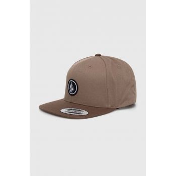 Volcom șapcă de baseball din bumbac culoarea maro, neted ieftina