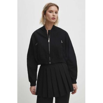 Answear Lab geaca femei, culoarea negru, de tranzitie, oversize