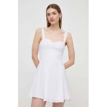Armani Exchange rochie culoarea alb, mini, evazati de firma originala