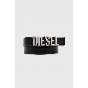 Diesel curea de piele femei, culoarea negru X09790.P6364