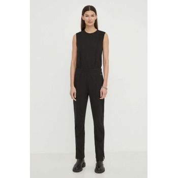 G-Star Raw salopeta culoarea negru, bumbac, cu decolteu rotund