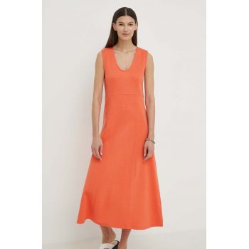 Marc O'Polo rochie culoarea portocaliu, midi, evazati de firma originala