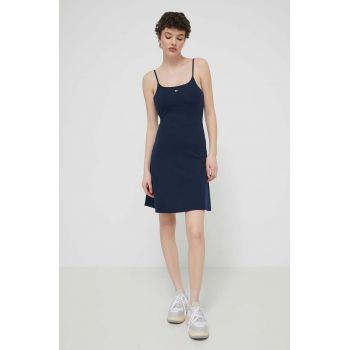 Tommy Jeans rochie culoarea albastru marin, mini, evazati