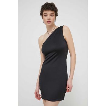 Tommy Jeans rochie culoarea negru, mini, mulata