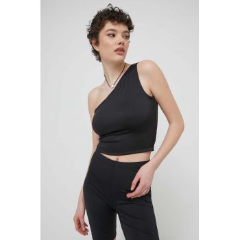 Tommy Jeans top femei, culoarea negru