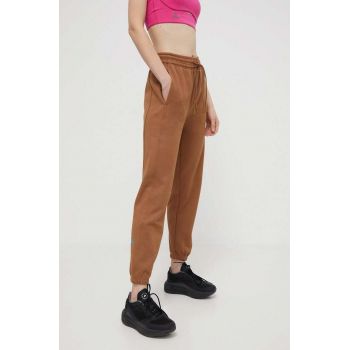 adidas by Stella McCartney pantaloni de trening culoarea maro, neted, IU0875 de firma original